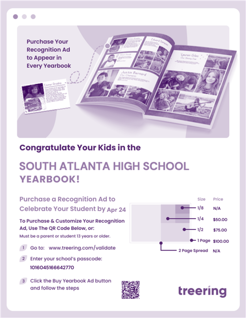 Purchase your yearbook ad for a Senior!